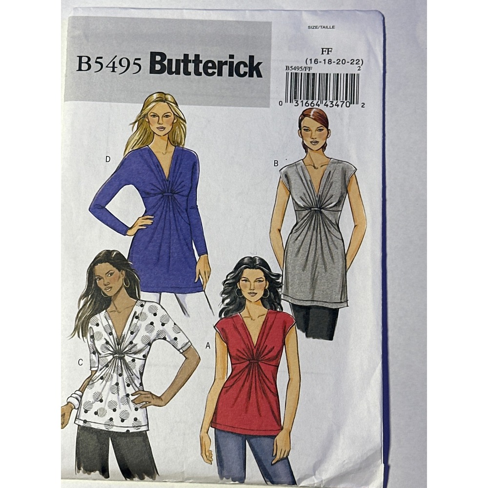 Butterick Sewing Pattern Women FF (16-18-20-22) B5495 Uncut Factory Folded